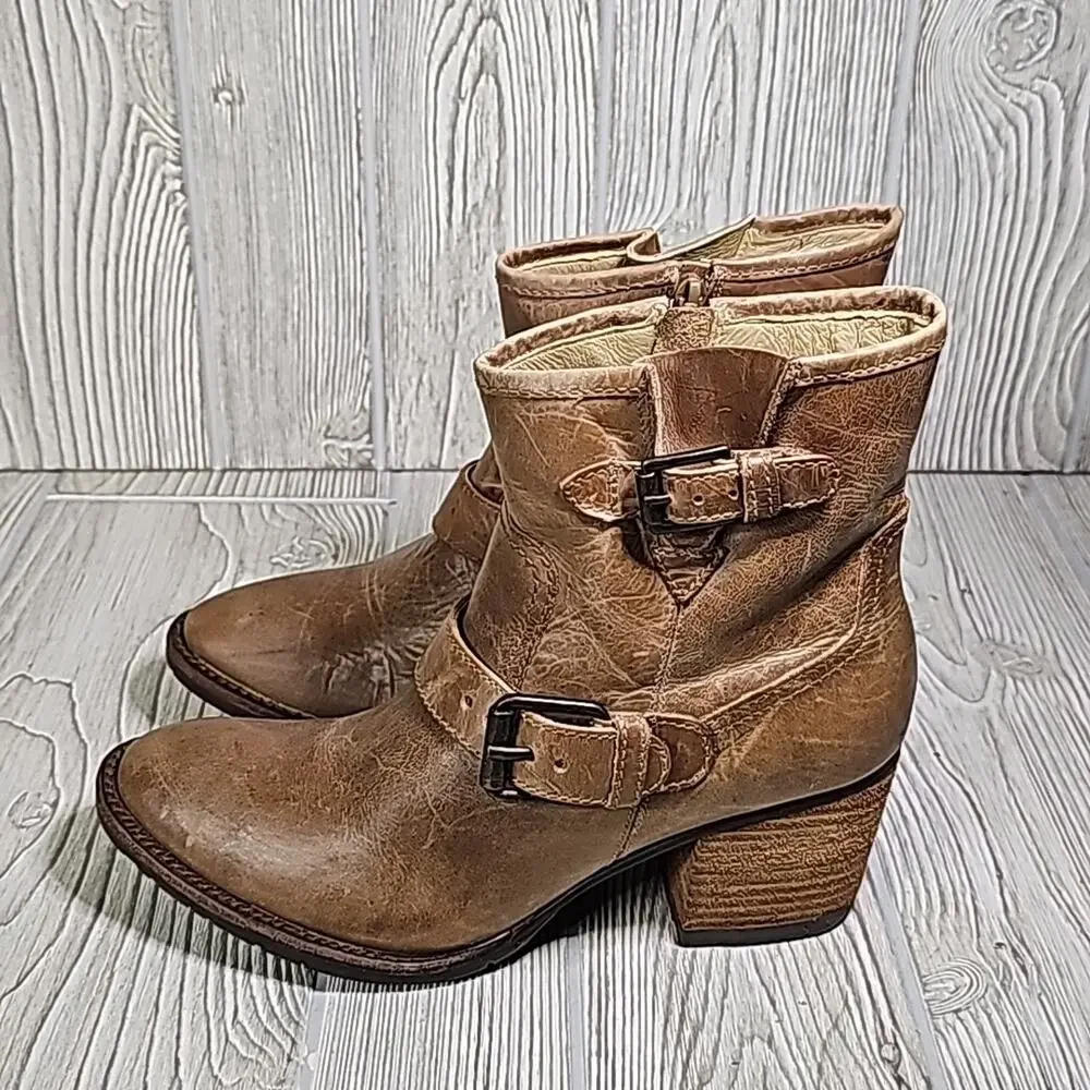 Matisse Double Down Brown Leather Ankle Boots Womens 7.5